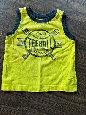 Old Navy Yellow and Black Kids Baseball Graphic Tee